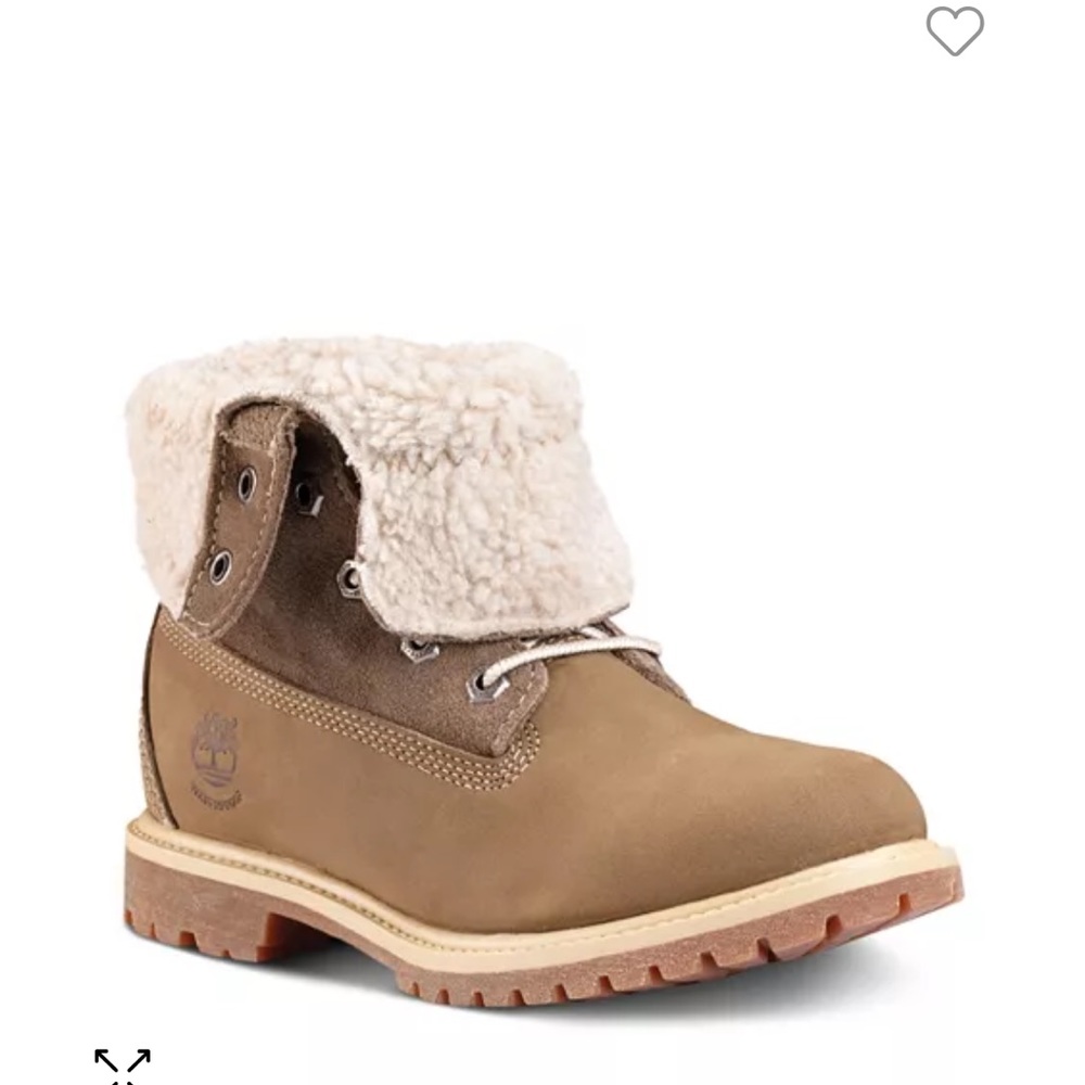 LIKE NEW Timberland Women's Authentics Teddy Fleece Waterproof Boots Light Brown